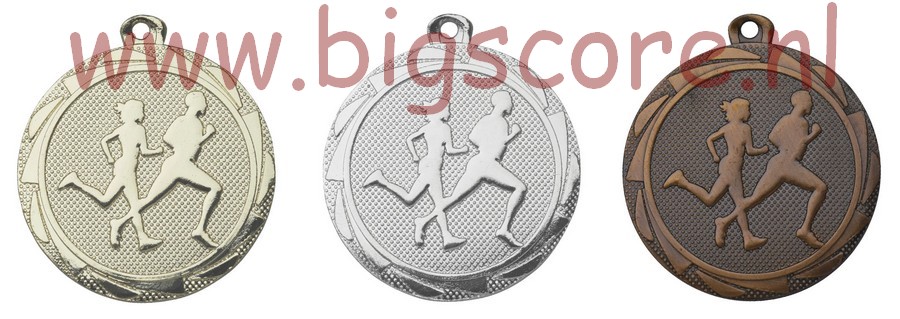 Hardlopen E3007 Medaille goud-zilver-brons Ø 45 mm Compleet